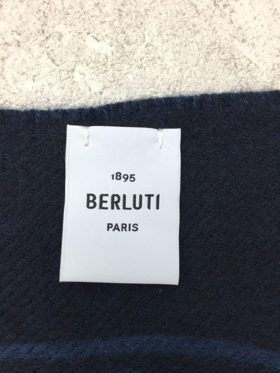 【中古】BERLUTI◆マフラー/ウール/ネイビー/総柄/メンズ【服飾雑貨他】 2