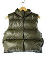 【中古】POLO RALPH LAUREN◆ダウンベスト/XXS/羊革/GRN/無地/211910450001【レディースウェア】