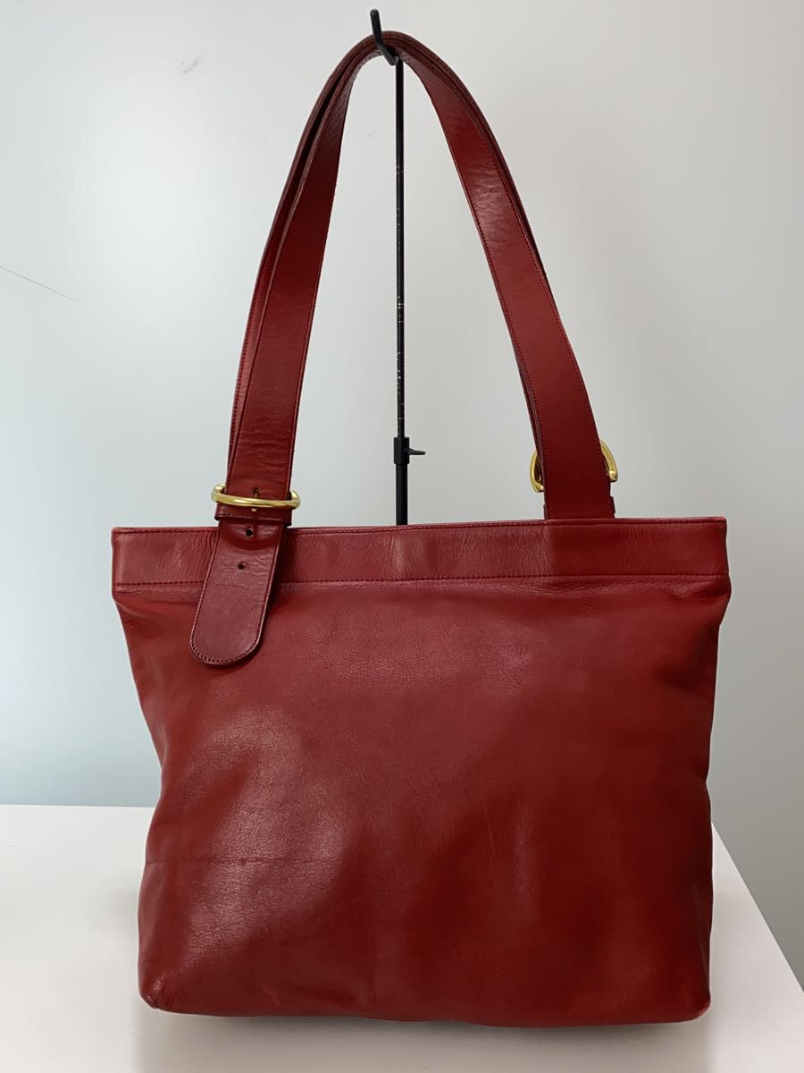【中古】COACH◆トートバッグ/レザー/RED/無地/F5C-4140【バッグ】