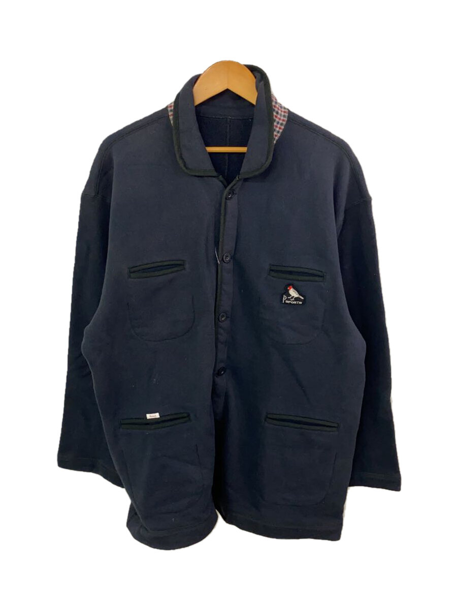 【中古】Papas◆スウェットカバーオール/L/コットン/BLK【メンズウェア】