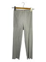 【中古】PLEATS PLEASE ISSEY MIYAKE◆BASICS/プリーツパンツ/ボトム/2/ポリエステル/グレー/無地/PP55-JF111【レディ...