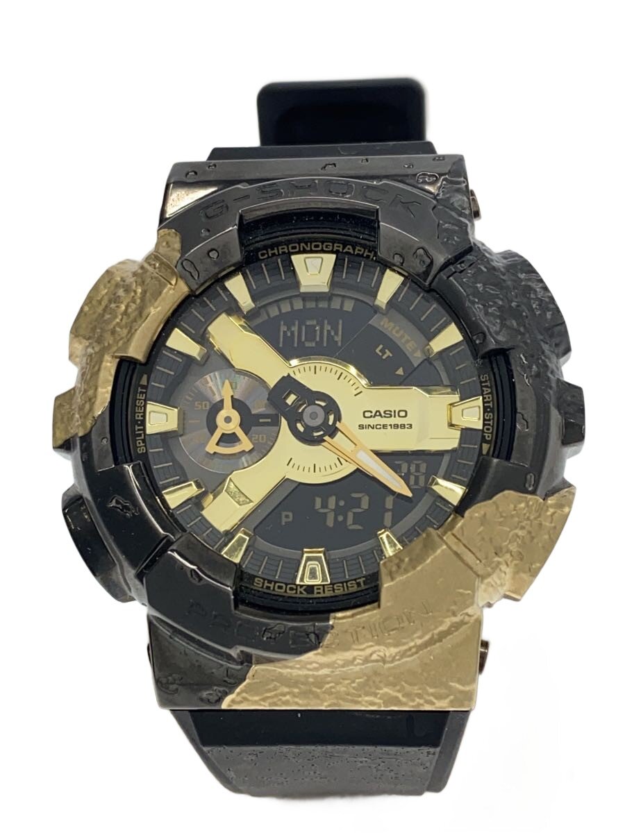 【中古】CASIO◆クォーツ腕時計_G-SHOCK/デジアナ/ラバー/BLK/BLK/SS//【服飾雑貨他】