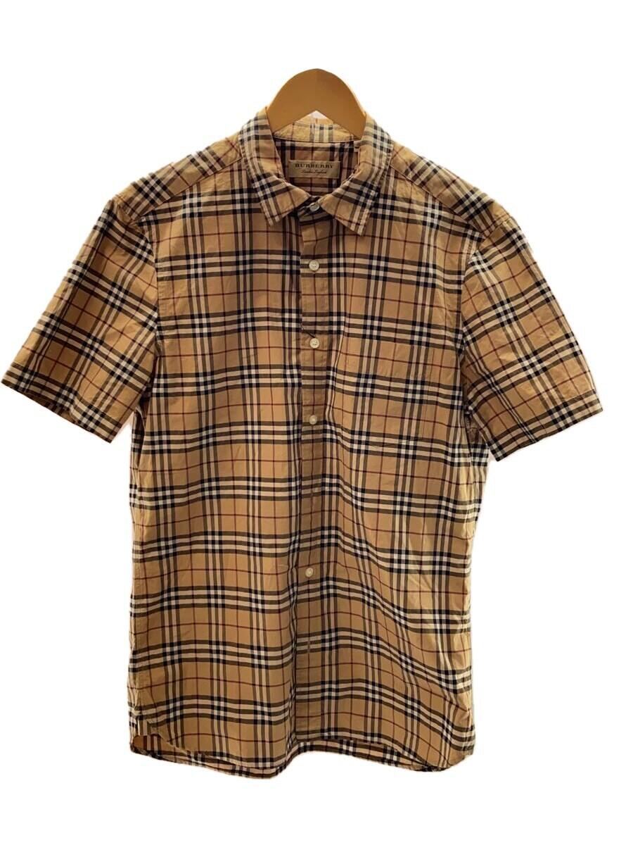 【中古】BURBERRY◆CLASSIC CHECK SHIRT/半袖シャツ/M/コットン/キャメル/バーバリーチェック/4067045//【メンズウェア】