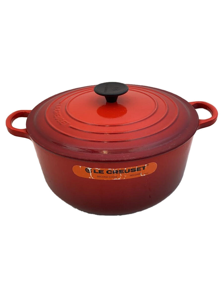 【中古】LE CREUSET◆鍋/サイズ:26cm/RED【キッチン用品】