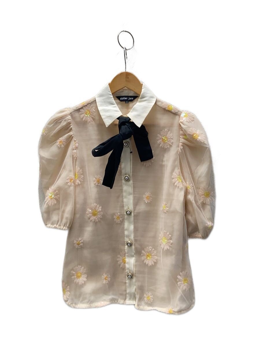 希少！sister jane 花柄リボン付き　長袖シャツ　ワンピ　レディース　S 希少！sister jane 花柄リボン付き 長袖シャツ ワンピ レディース S