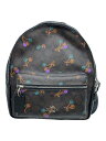 【中古】COACH◆リュック_シグネチャー_ブラック/PVC/BLK/総柄【バッグ】