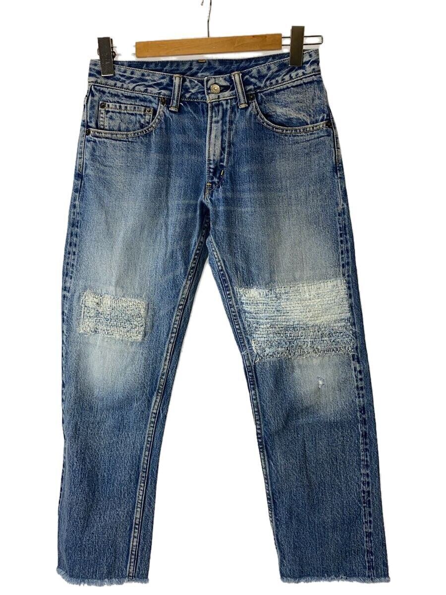 【中古】HOLLYWOOD RANCH MARKET◆カットオフデニム/ストレートパンツ/リペア加工/29/デニム/BLU/HP406//【メンズウェア】