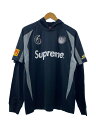 【中古】Supreme◆23AW/Hooded Soccer Jersey/パーカー/S/ポリエステル/ブラック【メンズウェア】
