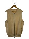 【中古】crepuscule◆ZIP VEST/ジップベスト/--/コットン/CRM/無地【メンズウェア】