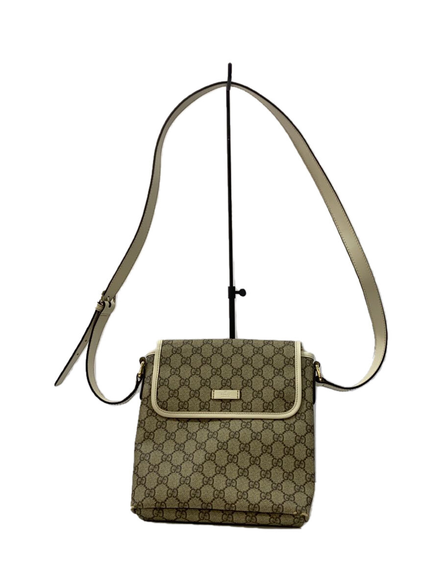 【中古】GUCCI◆GGプラス/ショルダーバッグ/PVC/BEG/総柄/223666【バッグ】