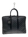【中古】LOUIS VUITTON◆1)ポルト・ドキュマン・ヴォワヤージュ_ダミエ・グラフィット_BLK/PVC/BLK【バッグ】