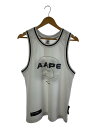 【中古】A BATHING APE◆バスケットボールゲームシャツ/タンクトップ/M/ポリエステル/WHT/AAPTKM0747XXG【メンズウェア】