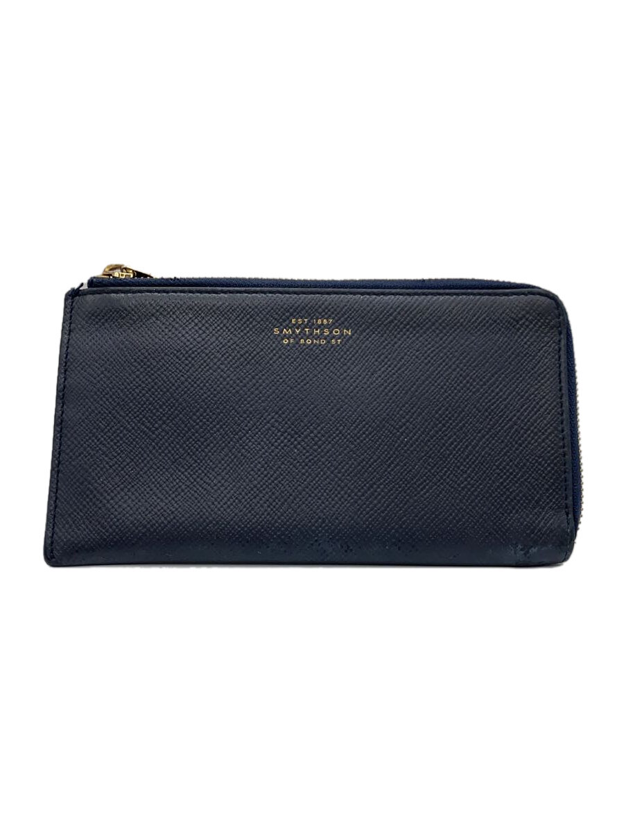 【中古】SMYTHSON◆PANAMA PURSE POUCH L字ジップ 長財布/NVY/メンズ【服飾雑貨他】