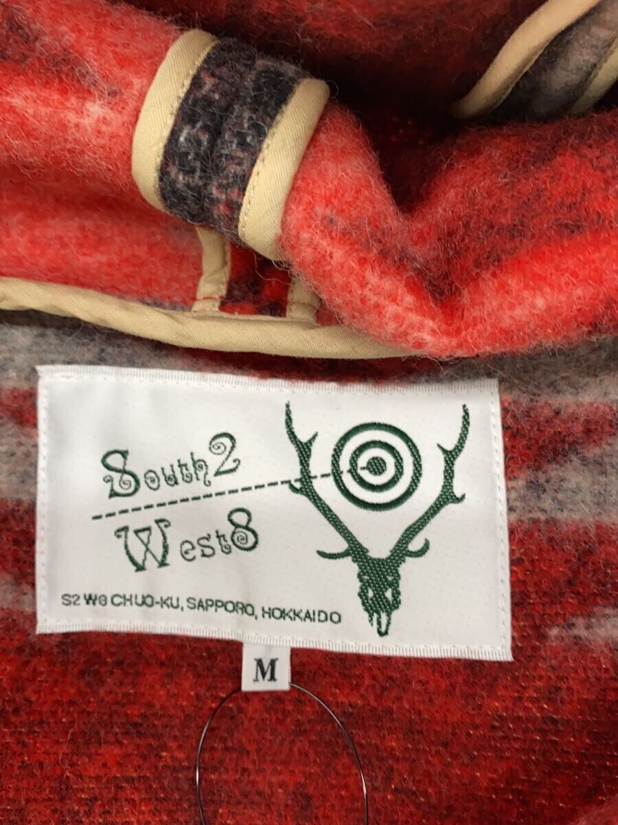 【中古】South2 West8(S2W8)◆コート/M/ウール/RED/総柄//【メンズウェア】