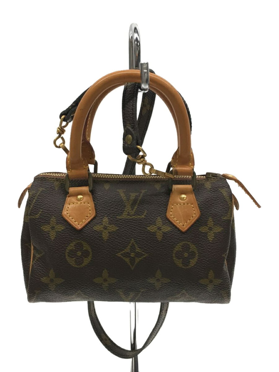 【中古】LOUIS VUITTON◆ミニ・スピーディ_モノグラム_BRW/PVC/BRW【バッグ】