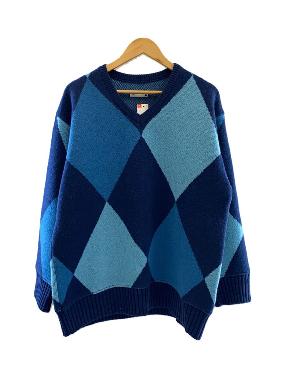 ts(s)◆Lambswool Large Argyle Jacquard Knit ニット・セーター/2/BLU//