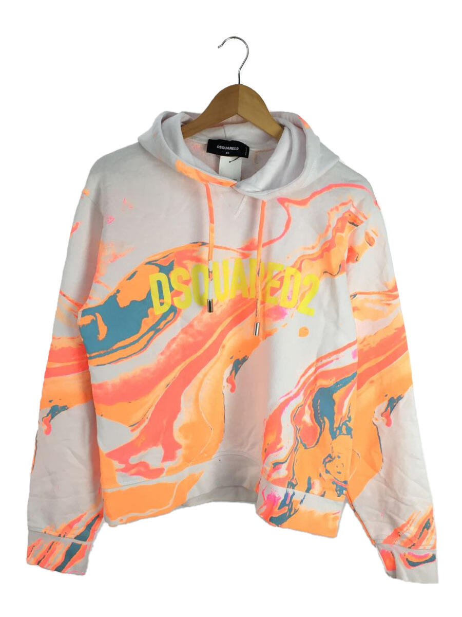 【中古】DSQUARED2◆MULTICOLOUR HOODIE WITH LOGO/パーカー/XS/コットン/マルチカラー/プリント/ロゴ【レディースウェア】