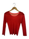 【中古】PLEATS PLEASE ISSEY MIYAKE◆長袖カットソー/3/ポリエステル/RED/PP13-FK362【レディースウェア】