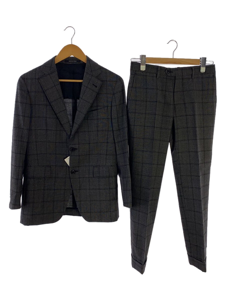 【中古】TAGLIATORE◆スリーピース/2B/サイドベンツ/カシミア混/セットアップ/44/コットン/GRY/グレンチェック【メンズウェア】