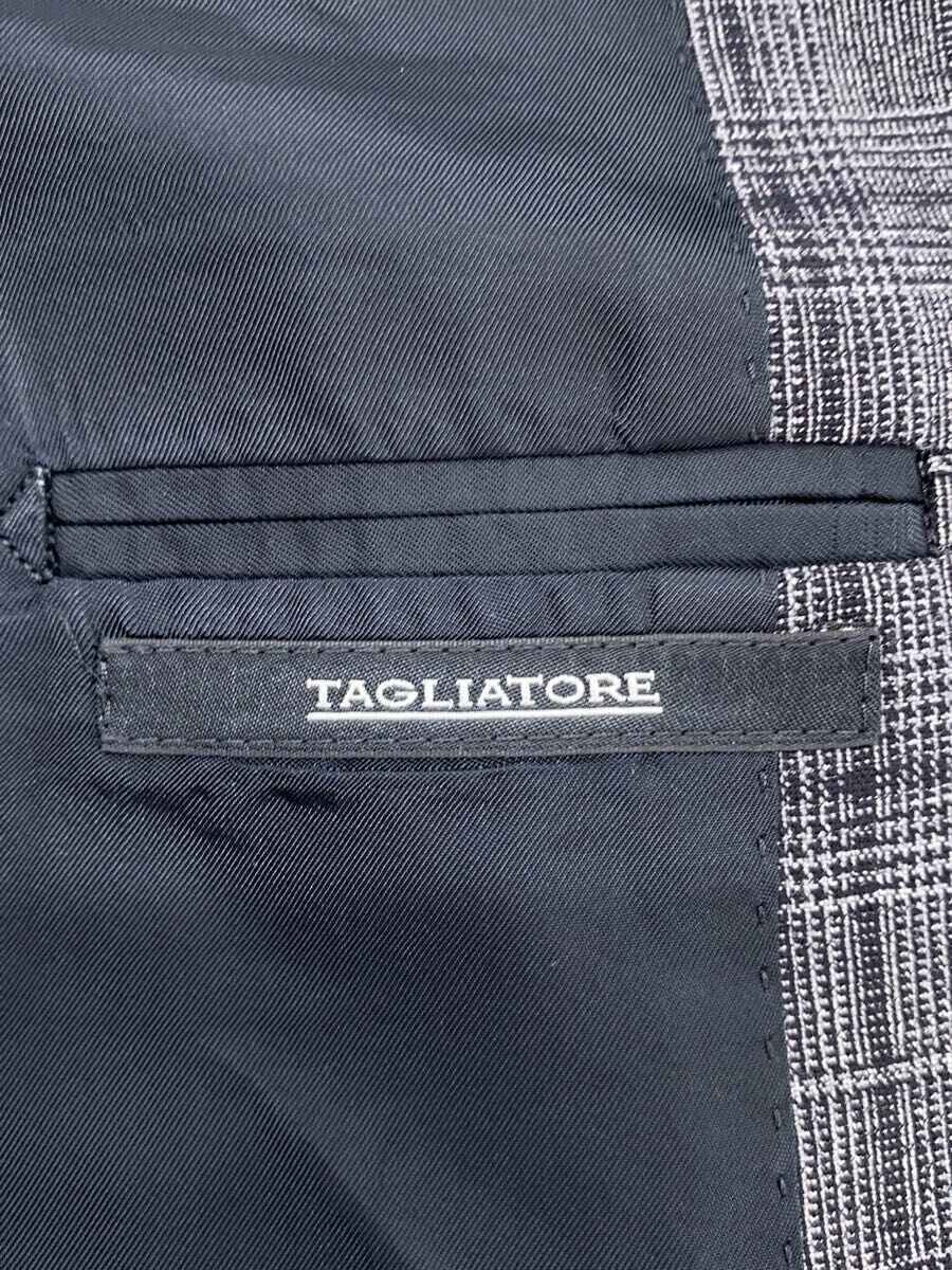 【中古】TAGLIATORE◆スリーピース/2B/サイドベンツ/カシミア混/セットアップ/44/コットン/GRY/グレンチェック【メンズウェア】
