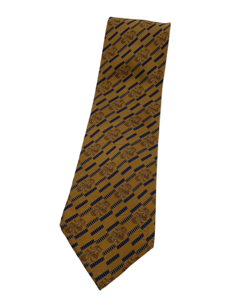 【中古】VERSACE◆ネクタイ/シルク/YLW/総柄/メンズ【服飾雑貨他】