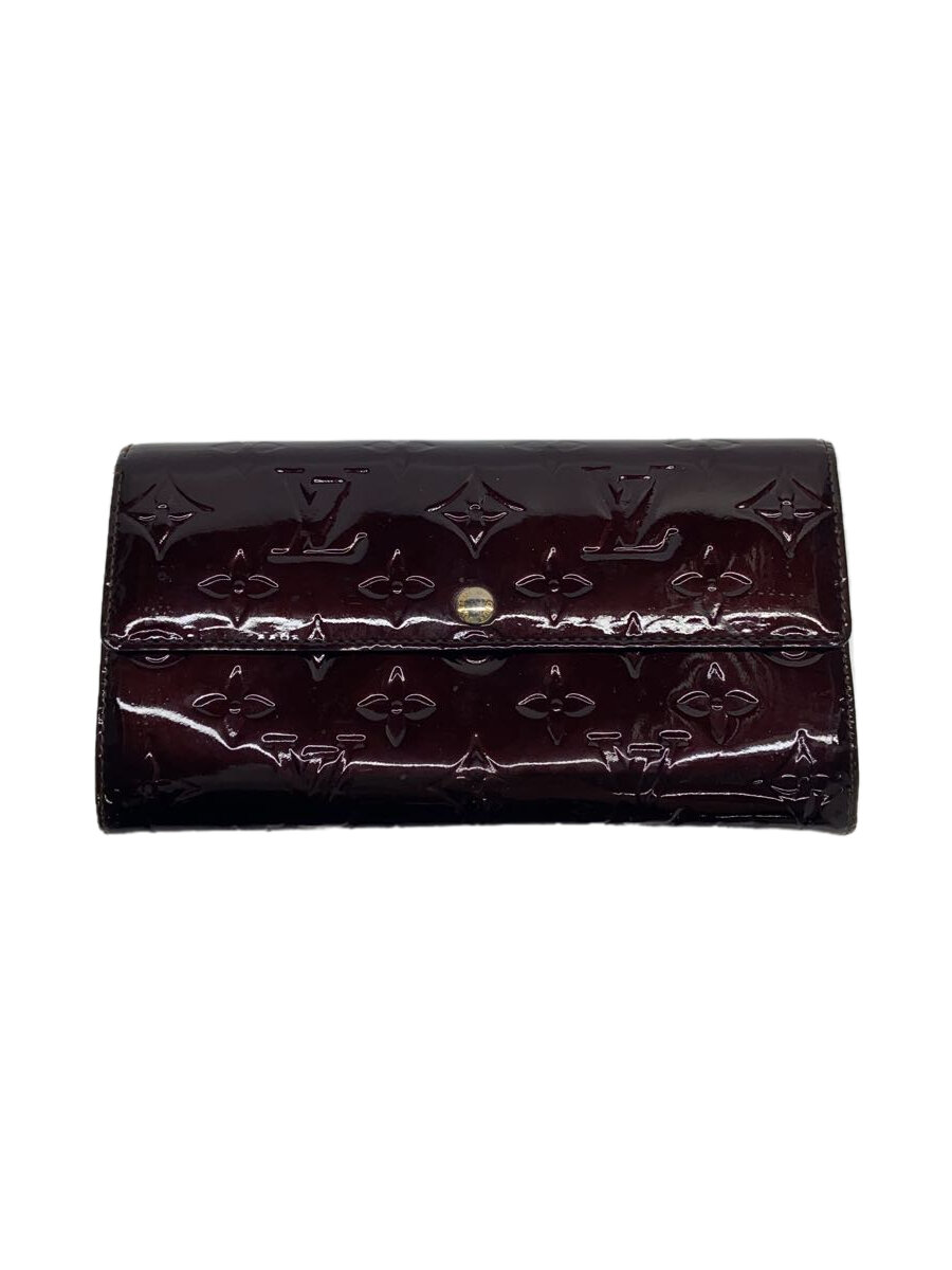 【中古】LOUIS VUITTON◆ポルト・フォイユ・サラ_モノグラム・ヴェルニ_BRD/エナメル/BRD/レディース【服飾雑貨他】