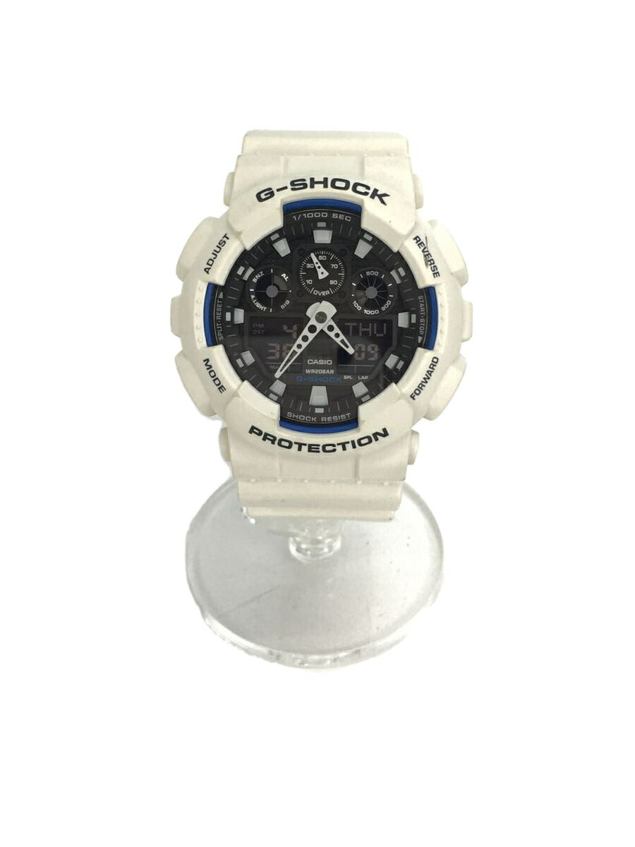 【中古】CASIO◆クォーツ腕時計・G-SHOCK/デジアナ/WHT【服飾雑貨他】