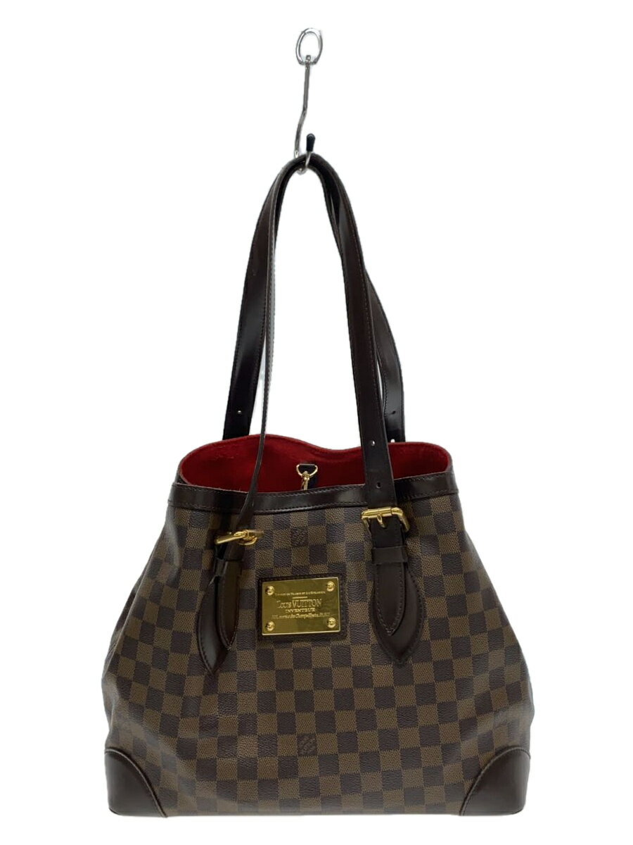 【中古】LOUIS VUITTON◆ハムステッドMM_ダミエ・エベヌ_ブラウン【バッグ】