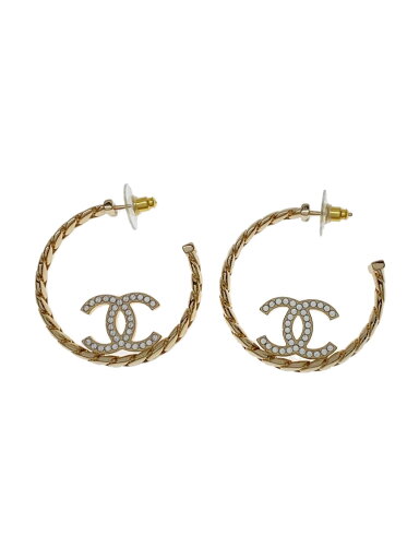 【中古】CHANEL◆フープピアス/ココマーク/ラインストーン/GLD/レディース/B24【服飾雑貨他】 【中古】CHANEL◆フープピアス/ココマーク/ラインストーン/GLD/レディース/B24【服飾雑貨他】