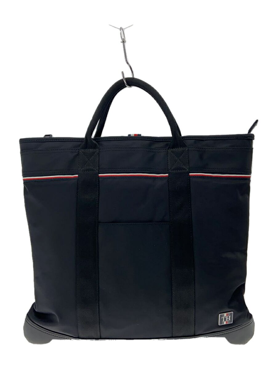 【中古】TOMMY HILFIGER◆トートバッグ/--/BLK【バッグ】