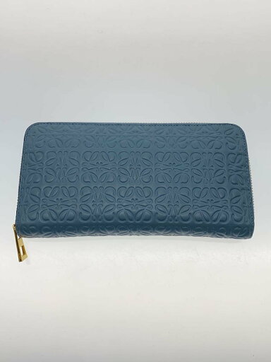 【中古】LOEWE◆アナグラム/ラウンドファスナー/型押しロゴ/長財布/レザー/ブルー/レディース/スペイン製【服飾雑貨他】 【中古】LOEWE◆アナグラム/ラウンドファスナー/型押しロゴ/長財布/レザー/ブルー/レディース/スペイン製【服飾雑貨他】