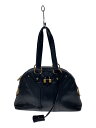 【中古】YVES SAINT LAURENT◆トートバッグ/レザー/BLK/無地【バッグ】