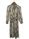 【中古】ALLSAINTS◆長袖ワンピース/38/レーヨン/WHT/総柄【レディースウェア】(4)