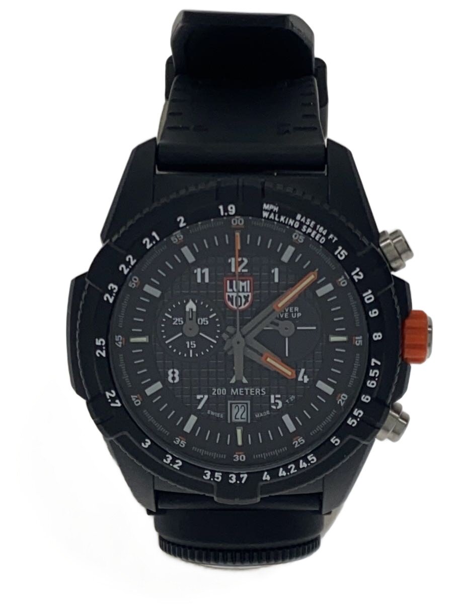 【中古】LUMINOX◆クォーツ腕時計/アナログ/ラバー/BLK/BLK/XB.3782.MI【服飾雑貨他】