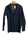 【中古】PLEATS PLEASE ISSEY MIYAKE◆ジャケット/4/ポリエステル/ネイビー/HP55JD401【メンズウェア】