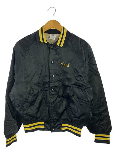 【中古】HILTON◆スタジャン/M/--/BLK/ARISTO JAC/80s/USA製【メンズウェア】 【中古】HILTON◆スタジャン/M/--/BLK/ARISTO JAC/80s/USA製【メンズウェア】