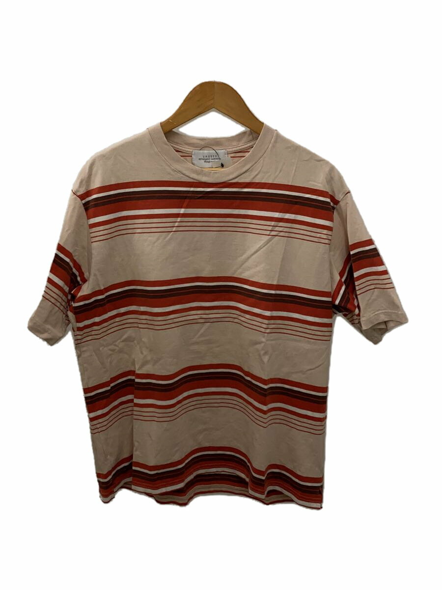 【中古】UNUSED◆24SS/us2433/Tシャツ/2/コットン/BEG/ボーダー【メンズウェア】