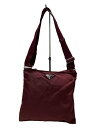 【中古】PRADA◆ショルダーバッグ/ナイロン/RED/無地【バッグ】