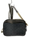 【中古】COACH◆ショルダーバッグ/レザー/BLK/総柄/39684【バッグ】
