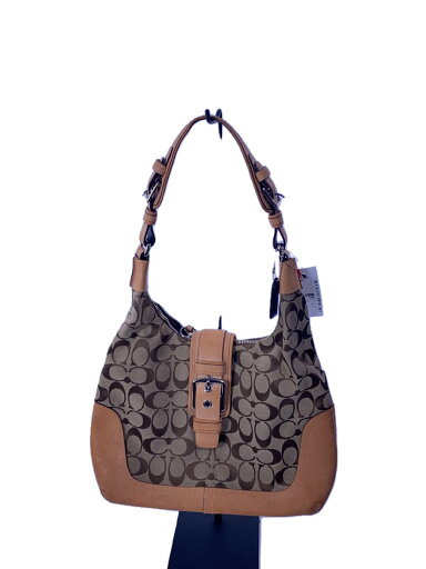 【中古】COACH◆ホーボー_シグネチャー_ベージュ/--【バッグ】 【中古】COACH◆ホーボー_シグネチャー_ベージュ/--【バッグ】
