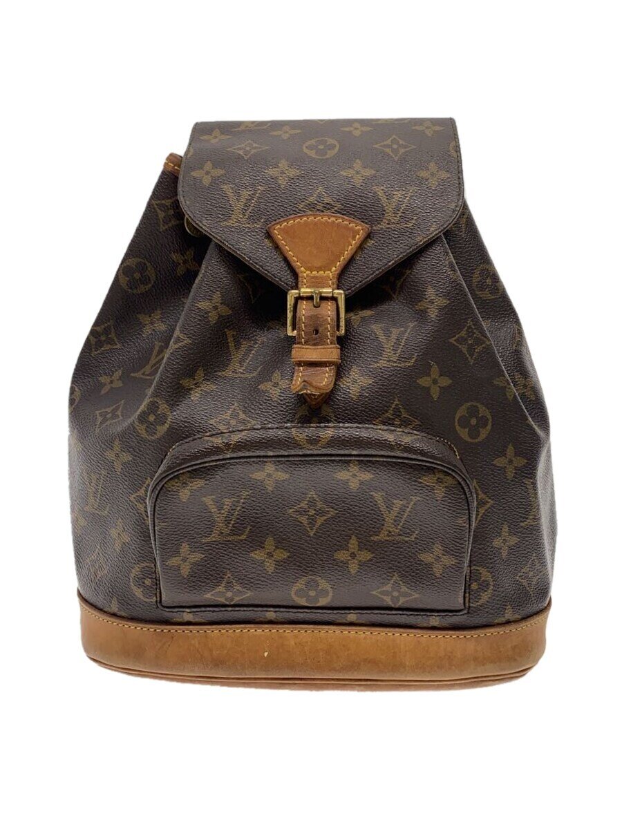 【中古】LOUIS VUITTON◆モンスリMM_モノグラム・キャンバス_BRW/PVC/BRW//【バッグ】