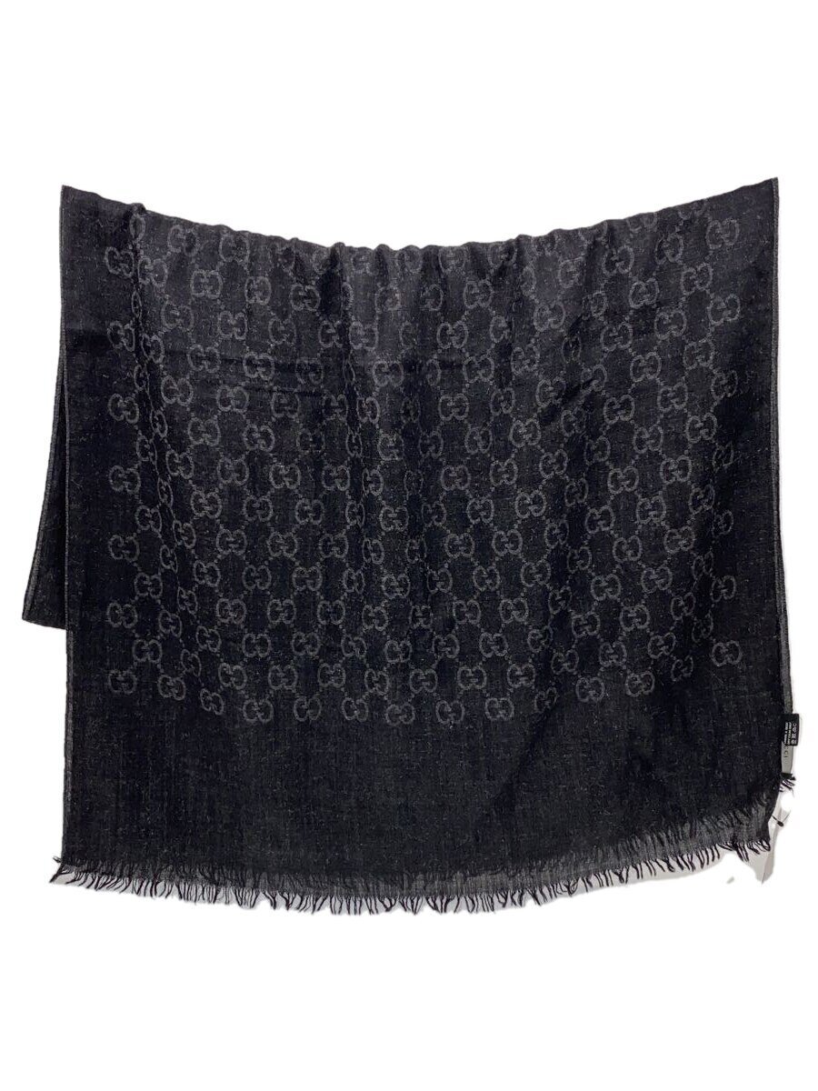 【中古】GUCCI◆ストール/ウール/GRY/レディース【服飾雑貨他】