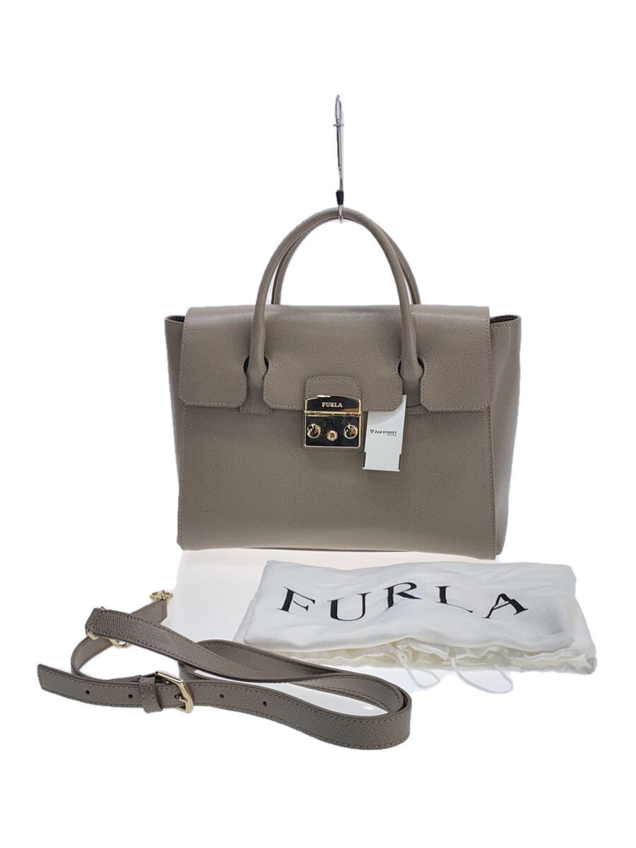 【中古】FURLA◆ハンドバッグ/レザー