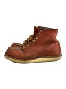 【中古】RED WING◆レースアップブーツ・6インチクラシックモックトゥ/US8.5/RED/レザー【シューズ】