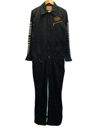 【中古】VANSON◆オールインワン/L/コットン/BLK【メンズウェア】 【中古】VANSON◆オールインワン/L/コットン/BLK【メンズウェア】