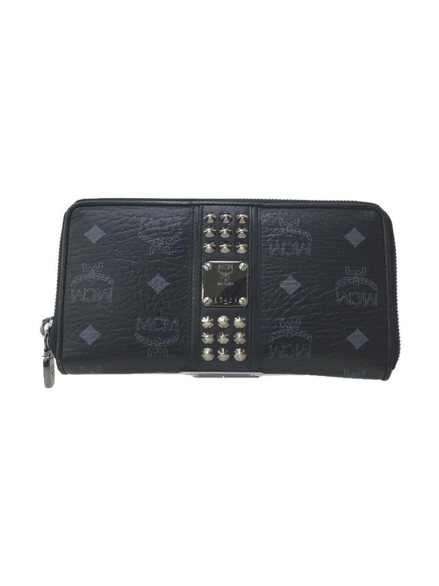 【中古】MCM◆スタッズ/ラウンドファスナー/長財布/PVC/BLK/メンズ/MYL2AVI11BK001【服飾雑貨他】