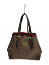 【中古】LOUIS VUITTON◆ハムステッドMM_ダミエ・エベヌ_BRW/PVC/BRW/角スレ有【バッグ】