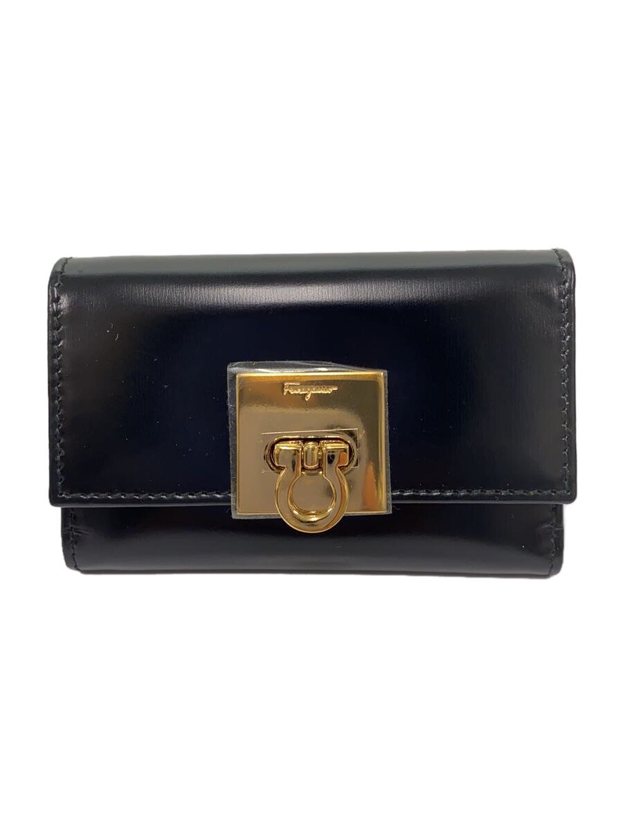 【中古】Salvatore Ferragamo◆キーケース/レザー/BLK/無地/メンズ/ガンチーニ/DEPOS【服飾雑貨他】