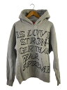【中古】Supreme◆23SS/Stronger Than Fear Hooded Sweatshirt/L/コットン/GRY【メンズウェア】