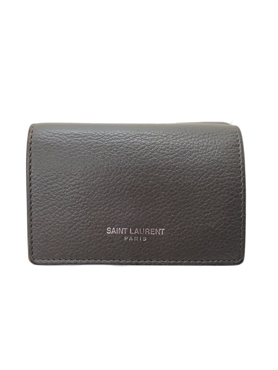 【中古】SAINT LAURENT◆3つ折り財布/レザー/GRY/レディース/459784【服飾雑貨他】